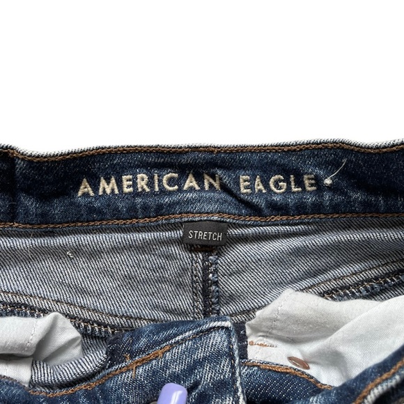 American Eagle Stretch Denim Shorts Darken Destroy 0 - Picture 3 of 6